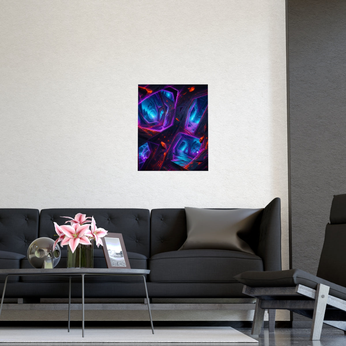 Magenta Rift Transit KOSVYRE poster product mockup, detail view
