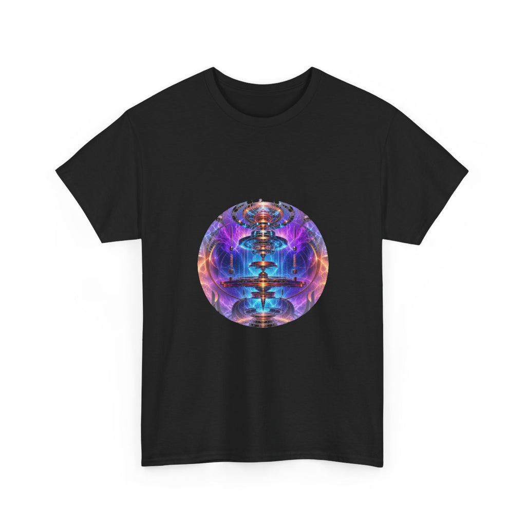 Magnetic Weather Engine KOSVYRE graphic tee product mockup, alternate front view