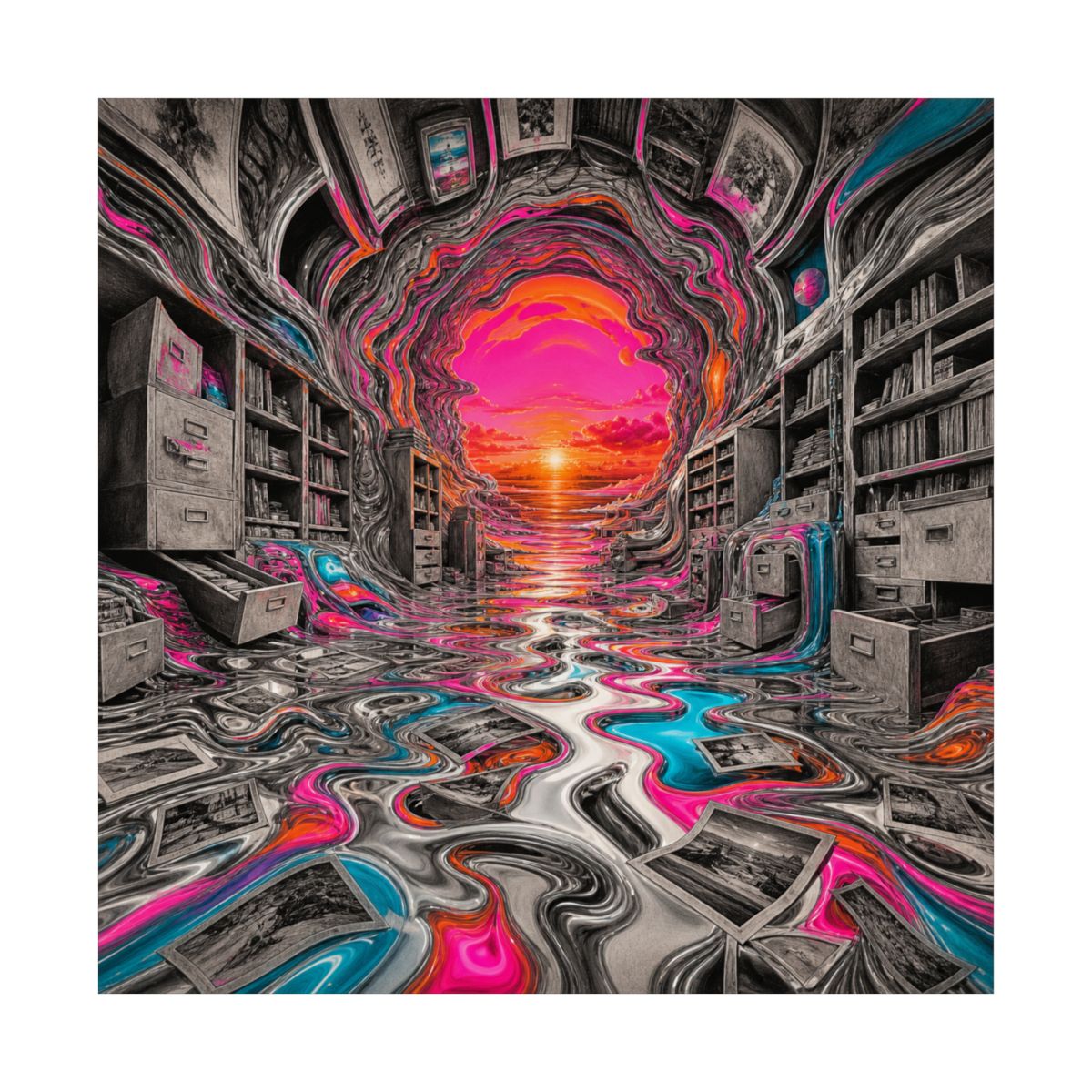 Melted Archive KOSVYRE art print product mockup, front view