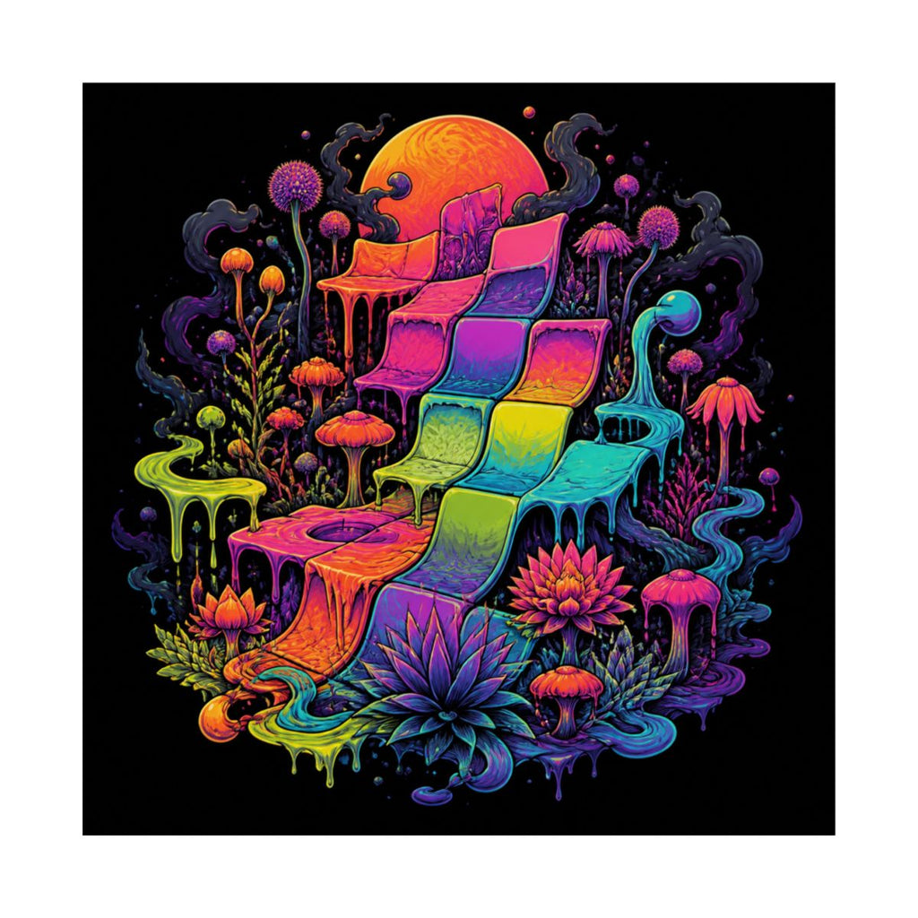 Melted Calendar Garden KOSVYRE art print product mockup, front view