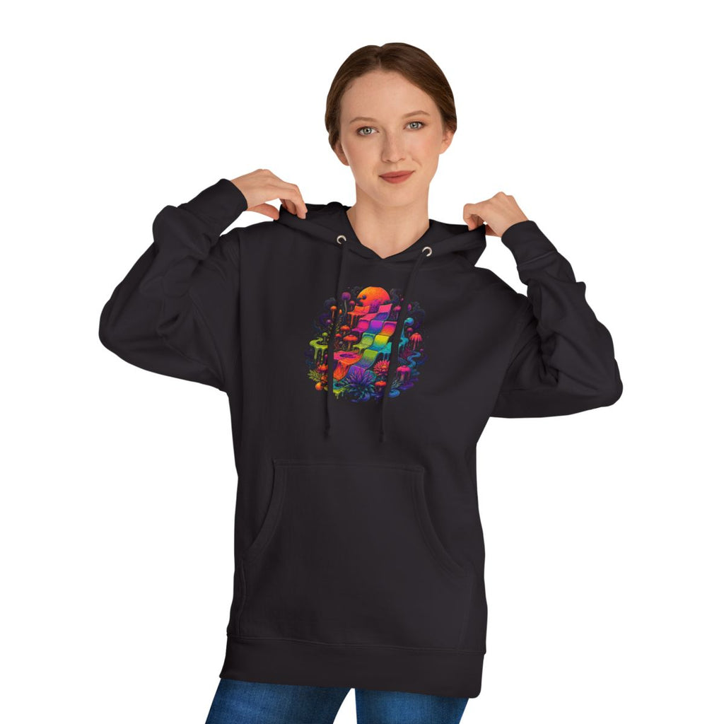 Melted Calendar Garden KOSVYRE hoodie product mockup, person 1 front view