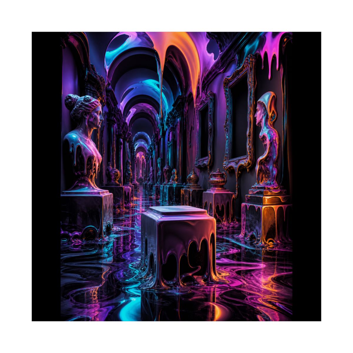 Melted Museum Relay KOSVYRE art print product mockup, front view