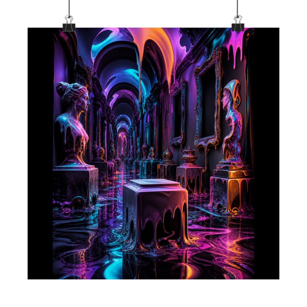 Melted Museum Relay KOSVYRE art print product mockup, alternate front view