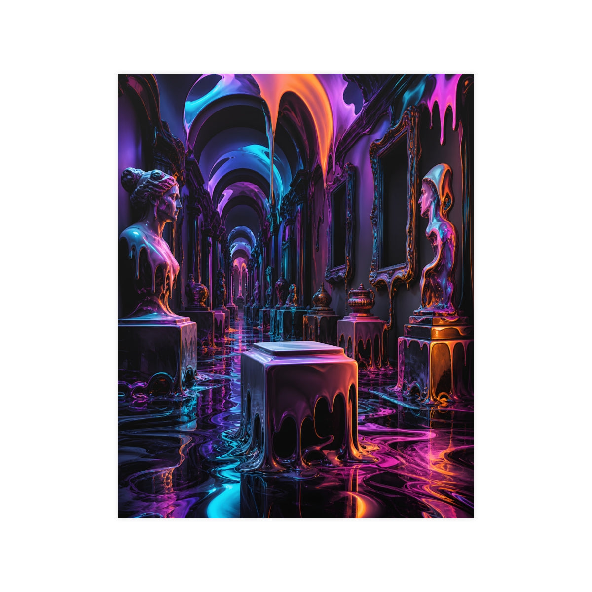 Melted Museum Relay KOSVYRE poster product mockup, front view