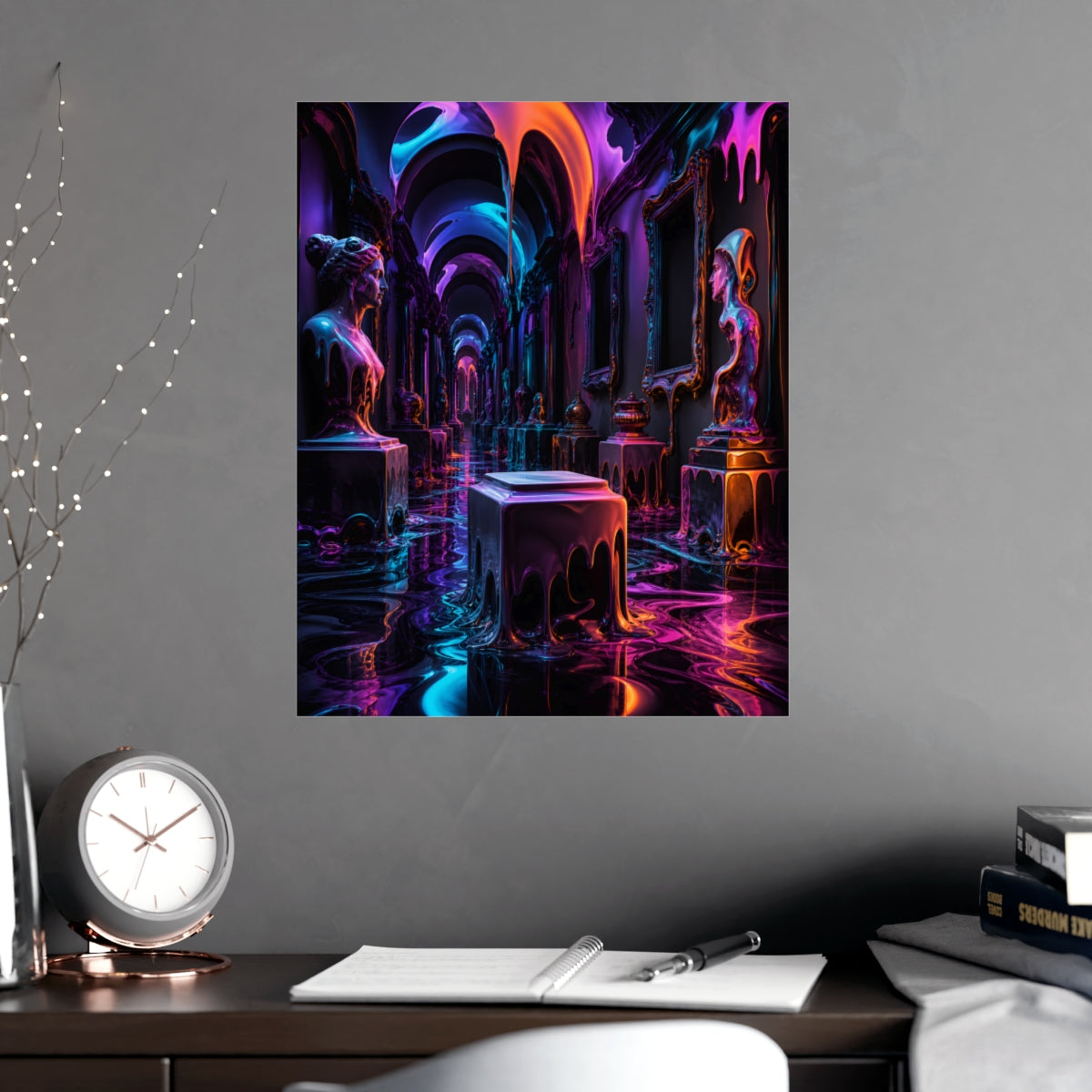 Melted Museum Relay KOSVYRE poster product mockup, alternate view