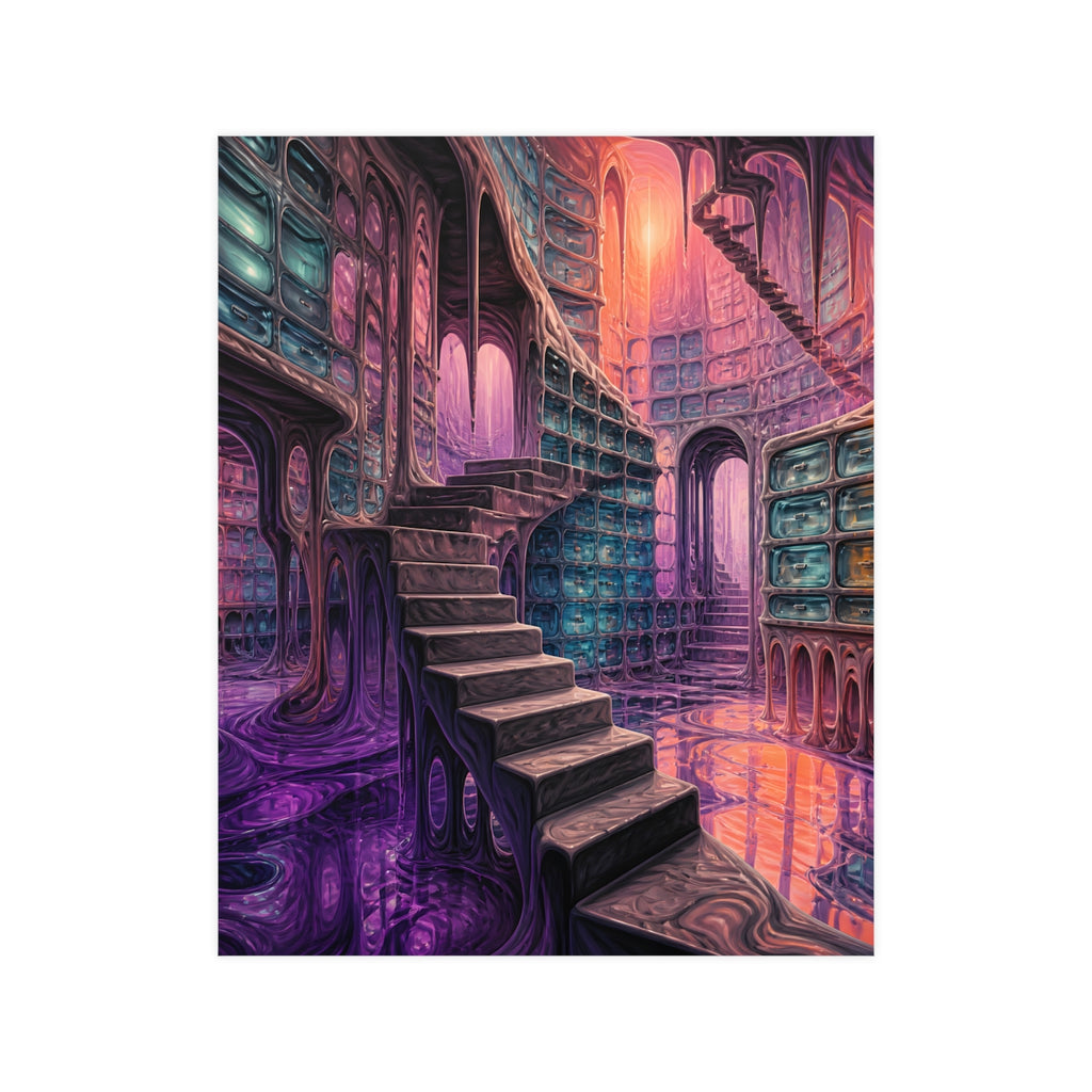 Melting Archive Stair KOSVYRE poster product mockup, front view