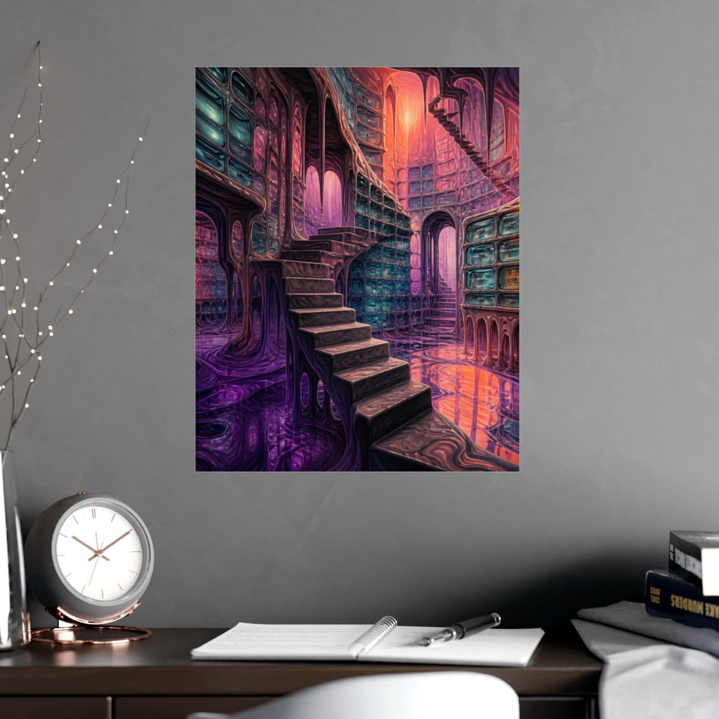 Melting Archive Stair KOSVYRE poster product mockup, alternate view