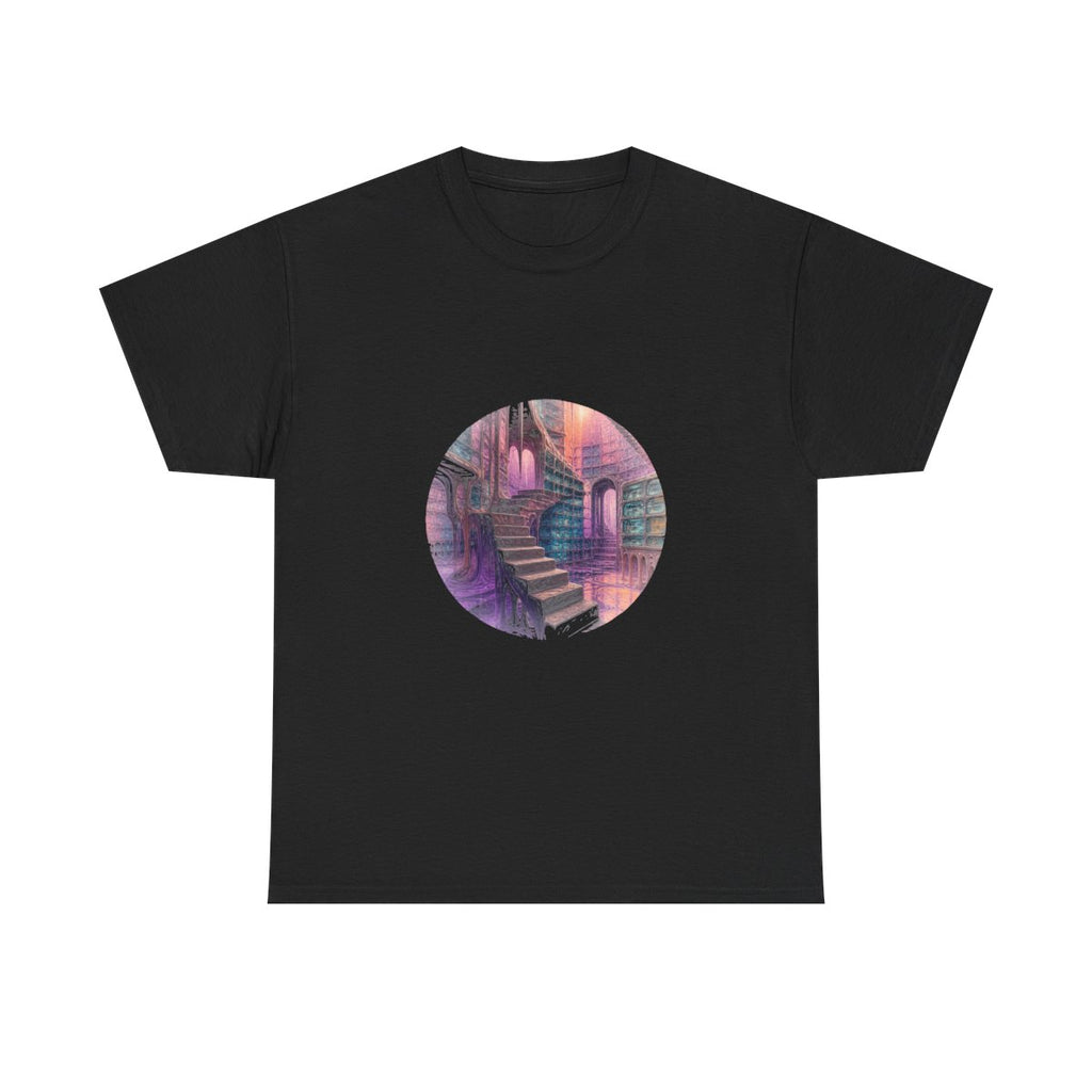 Melting Archive Stair KOSVYRE graphic tee product mockup, front view