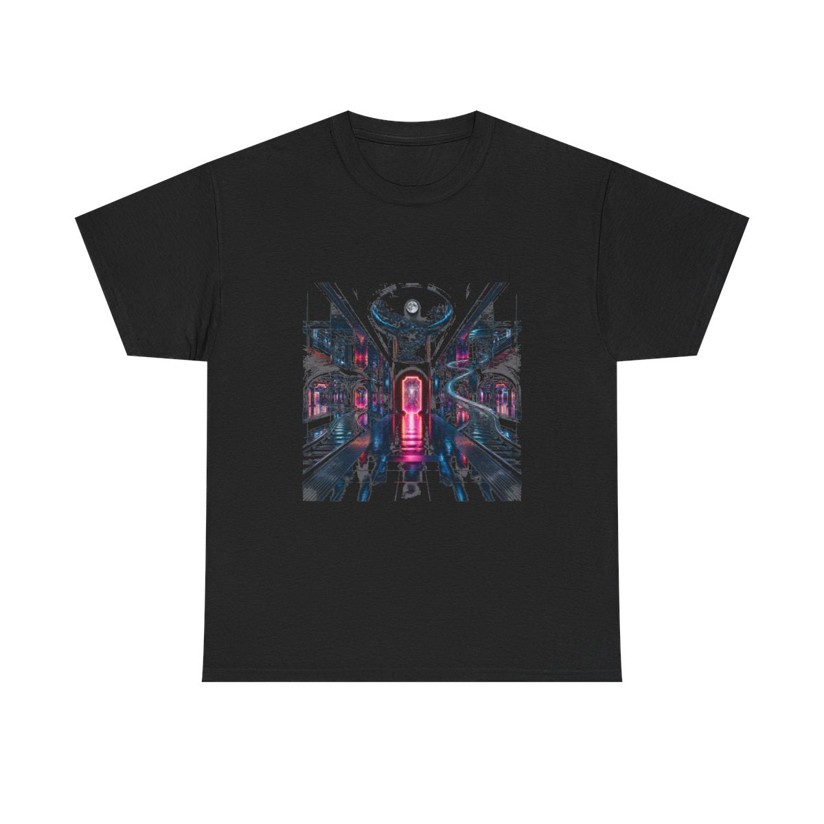 Midnight Transit of Mirrors KOSVYRE graphic tee product mockup, front view