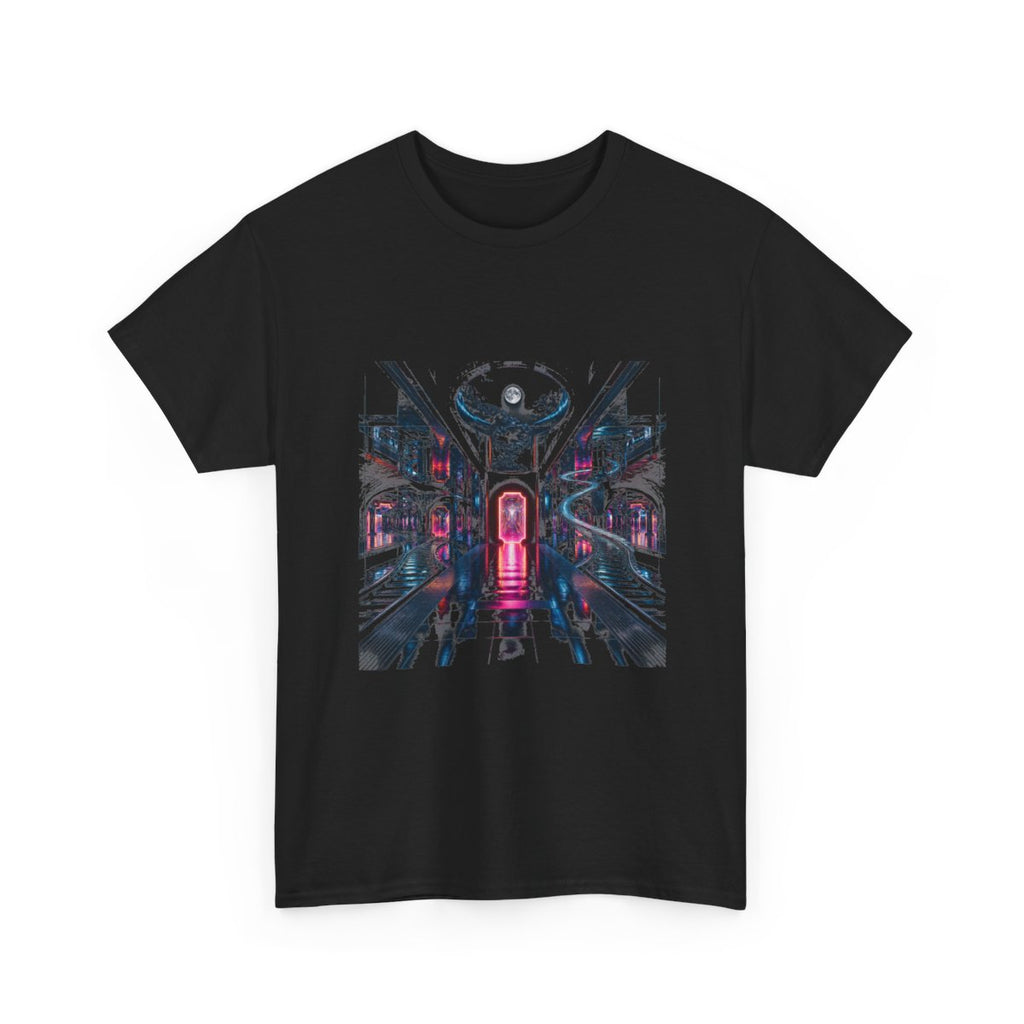 Midnight Transit of Mirrors KOSVYRE graphic tee product mockup, alternate front view