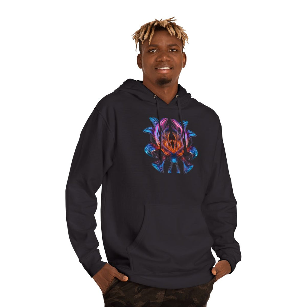 Mirror Cartilage Bloom KOSVYRE hoodie product mockup, person 2 front view