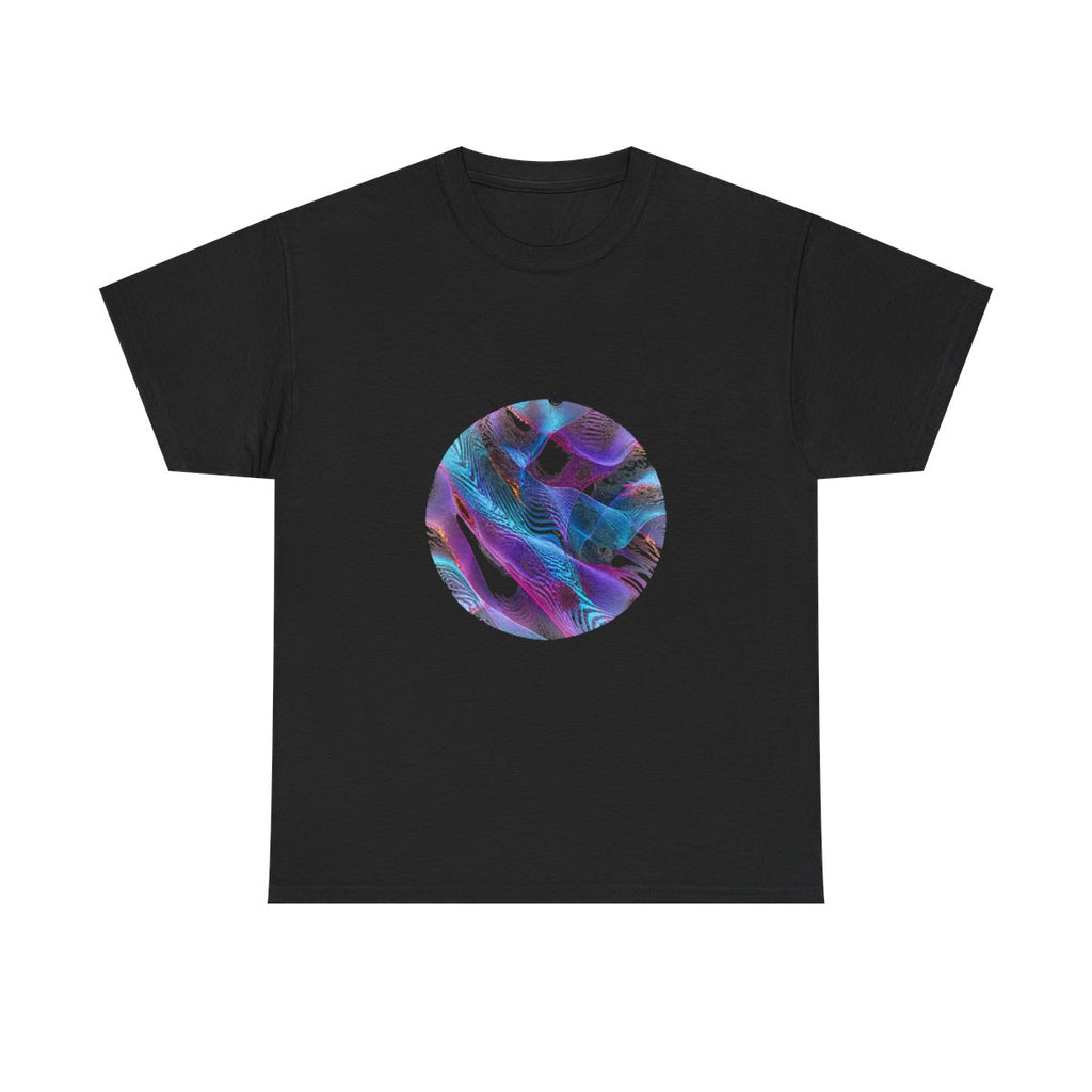 Moire Frost Relay KOSVYRE graphic tee product mockup, front view