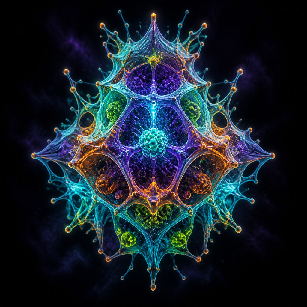 Close-up of the original KOSVYRE artwork Molecular Mirage