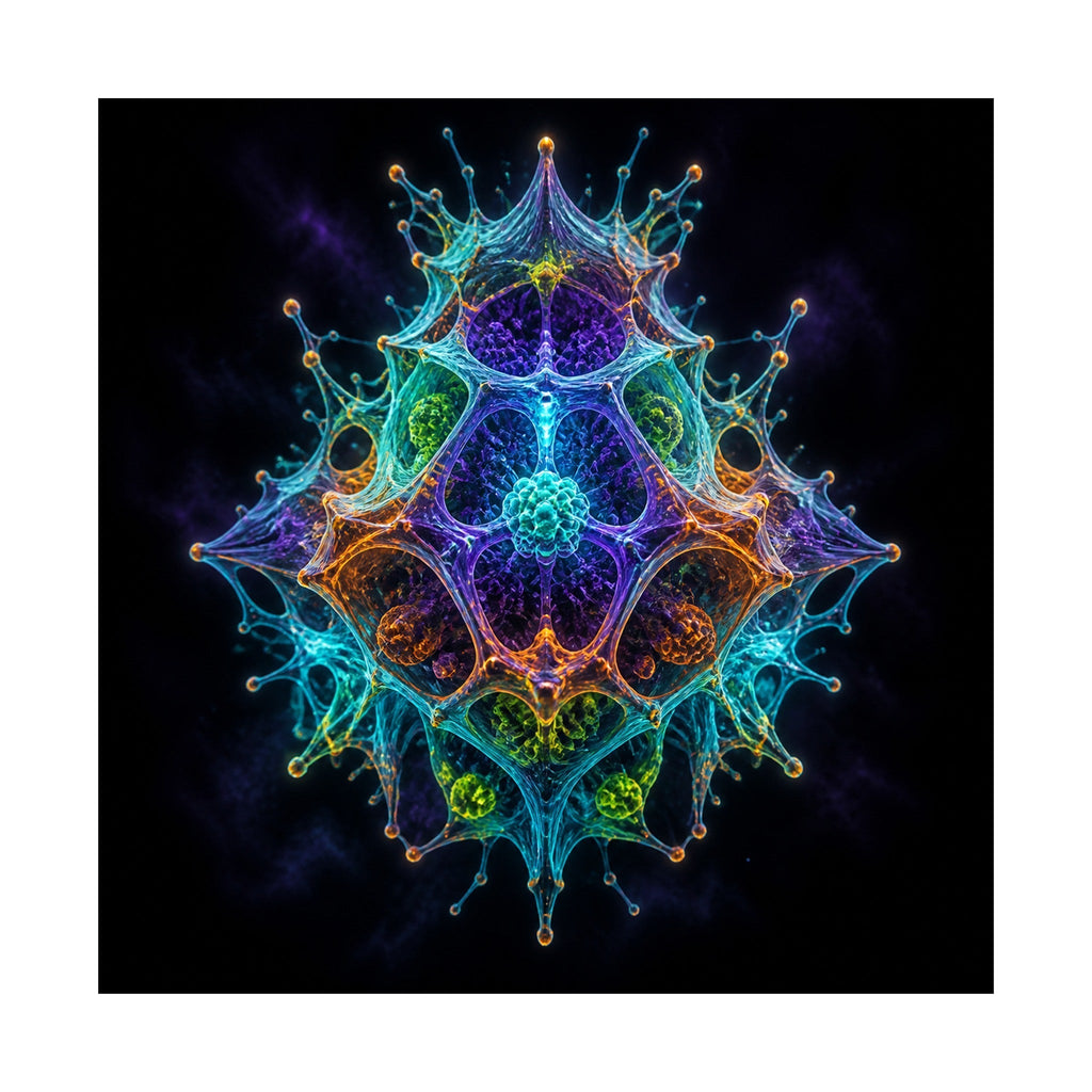 Molecular Mirage original psychedelic art print on a clean white background