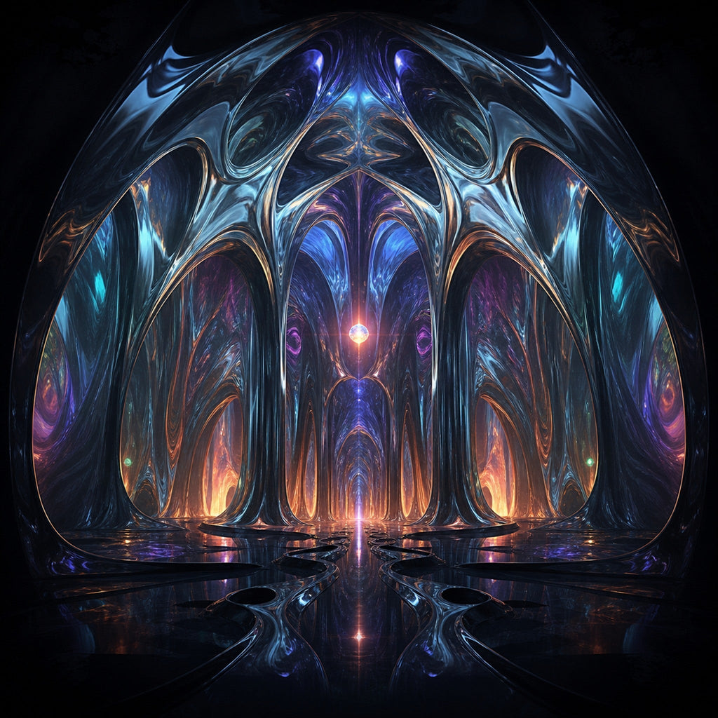 Close-up of the original KOSVYRE artwork Molten Cathedral