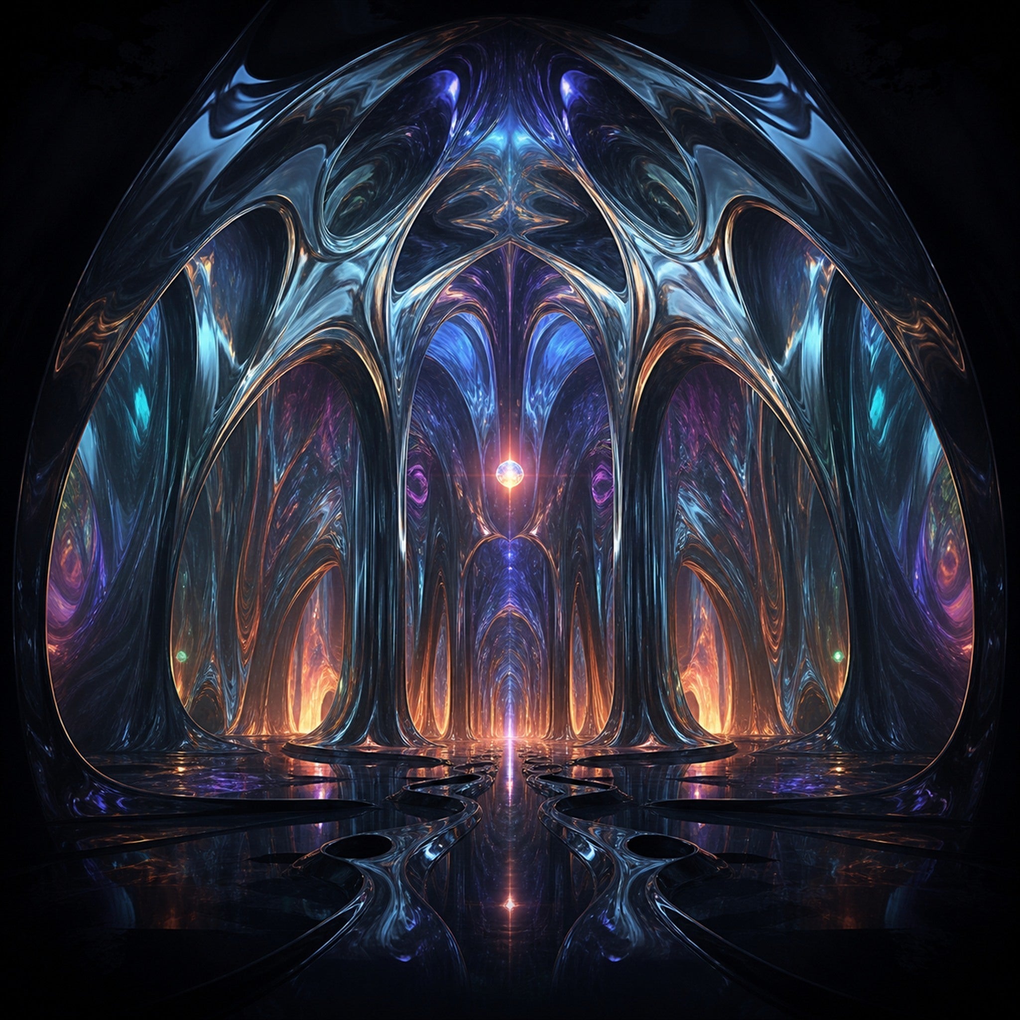 Close-up of the original KOSVYRE artwork Molten Cathedral