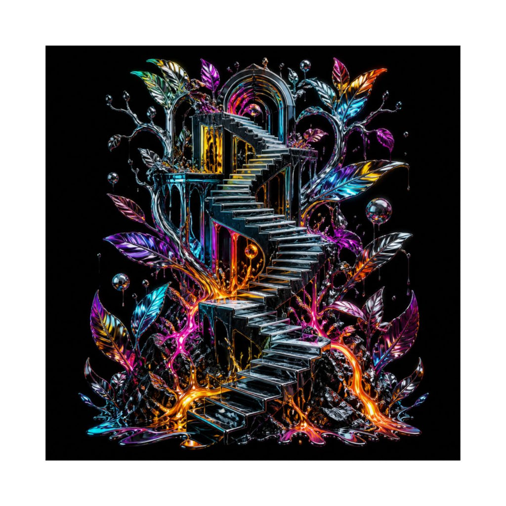 Molten Stairwell Garden KOSVYRE art print product mockup, front view
