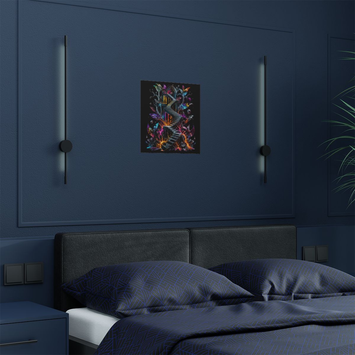 Molten Stairwell Garden KOSVYRE art print product mockup, detail view