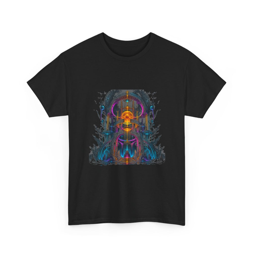 Monument of Borrowed Light KOSVYRE graphic tee product mockup, alternate front view