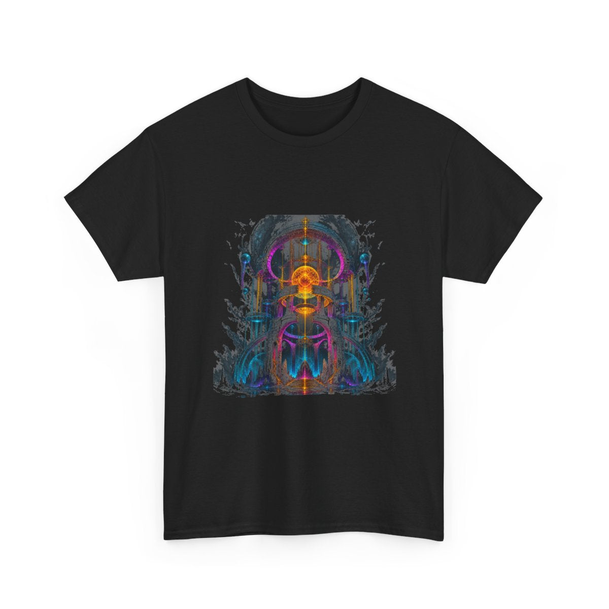 Monument of Borrowed Light KOSVYRE graphic tee product mockup, alternate front view