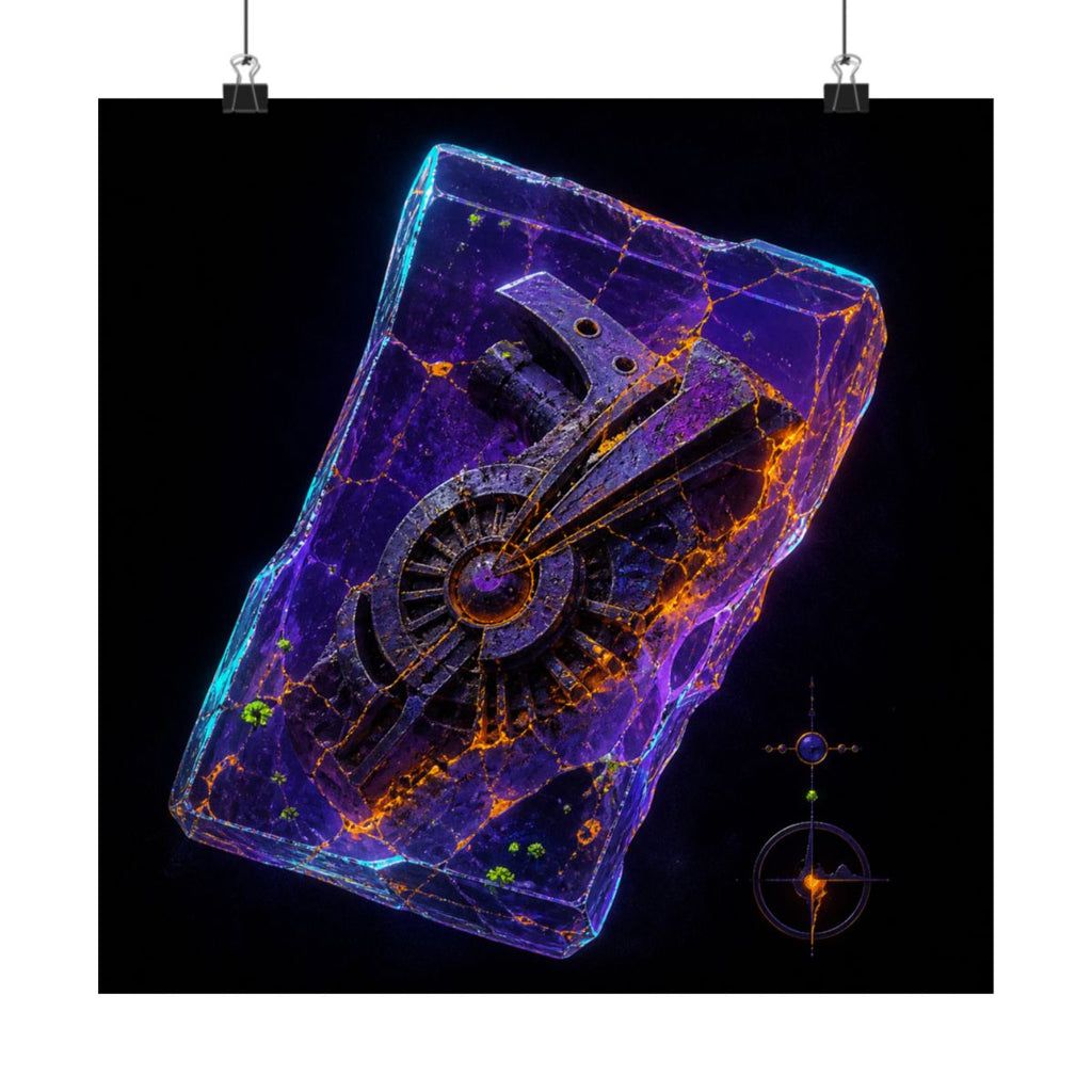 Neon Fossil Archive KOSVYRE art print product mockup, alternate front view