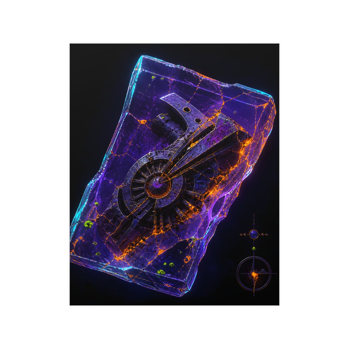 Neon Fossil Archive KOSVYRE poster product mockup, front view