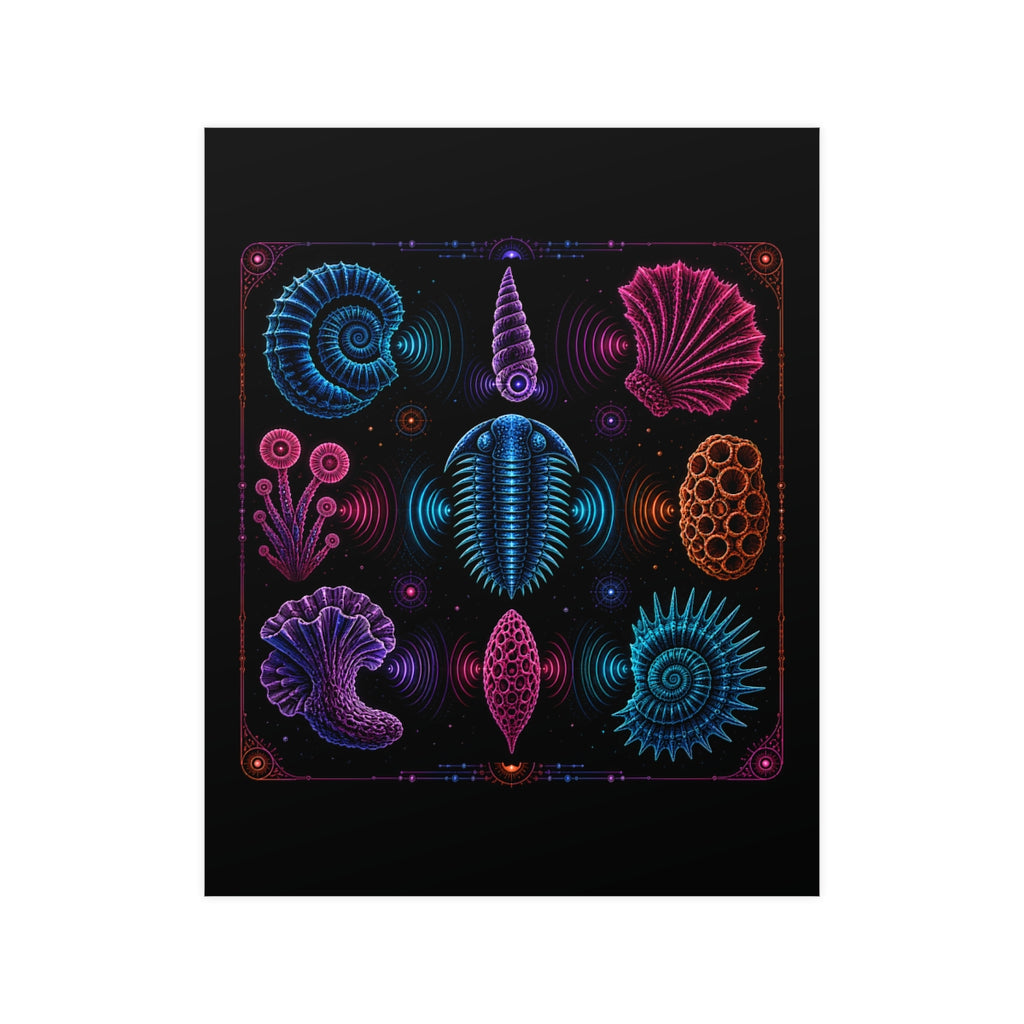 Neon Fossil Choir KOSVYRE poster product mockup, front view