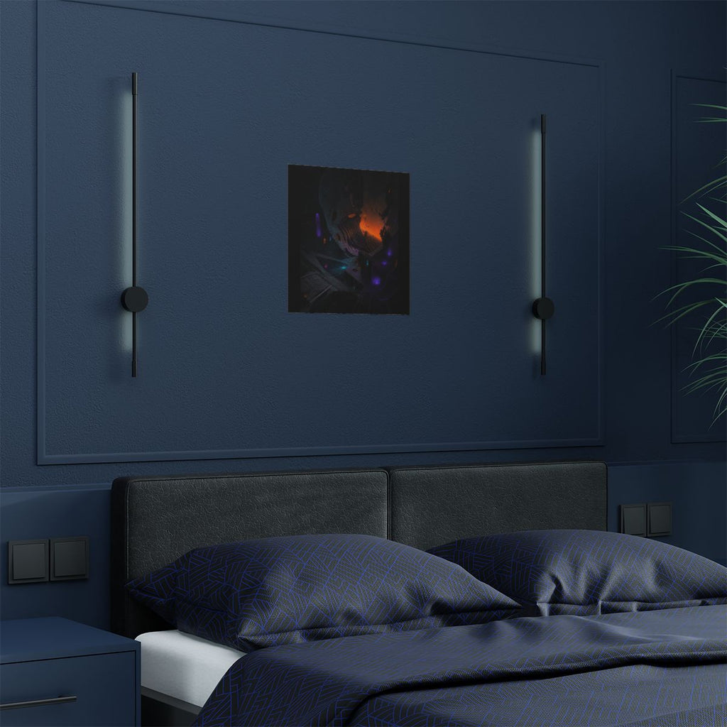 Neon Ruin Cartograph KOSVYRE art print product mockup, detail view
