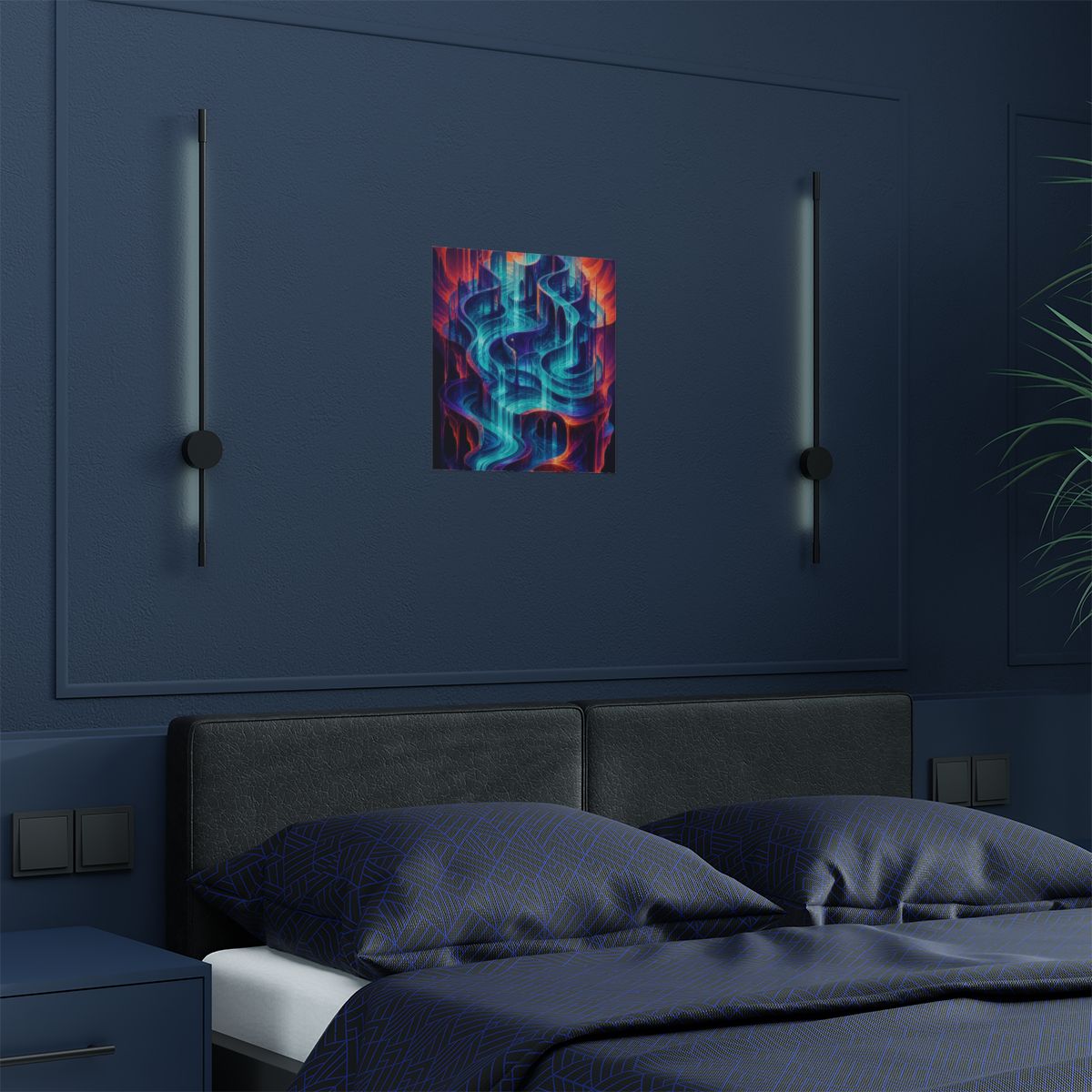 Neon Tidal Archive KOSVYRE art print product mockup, detail view