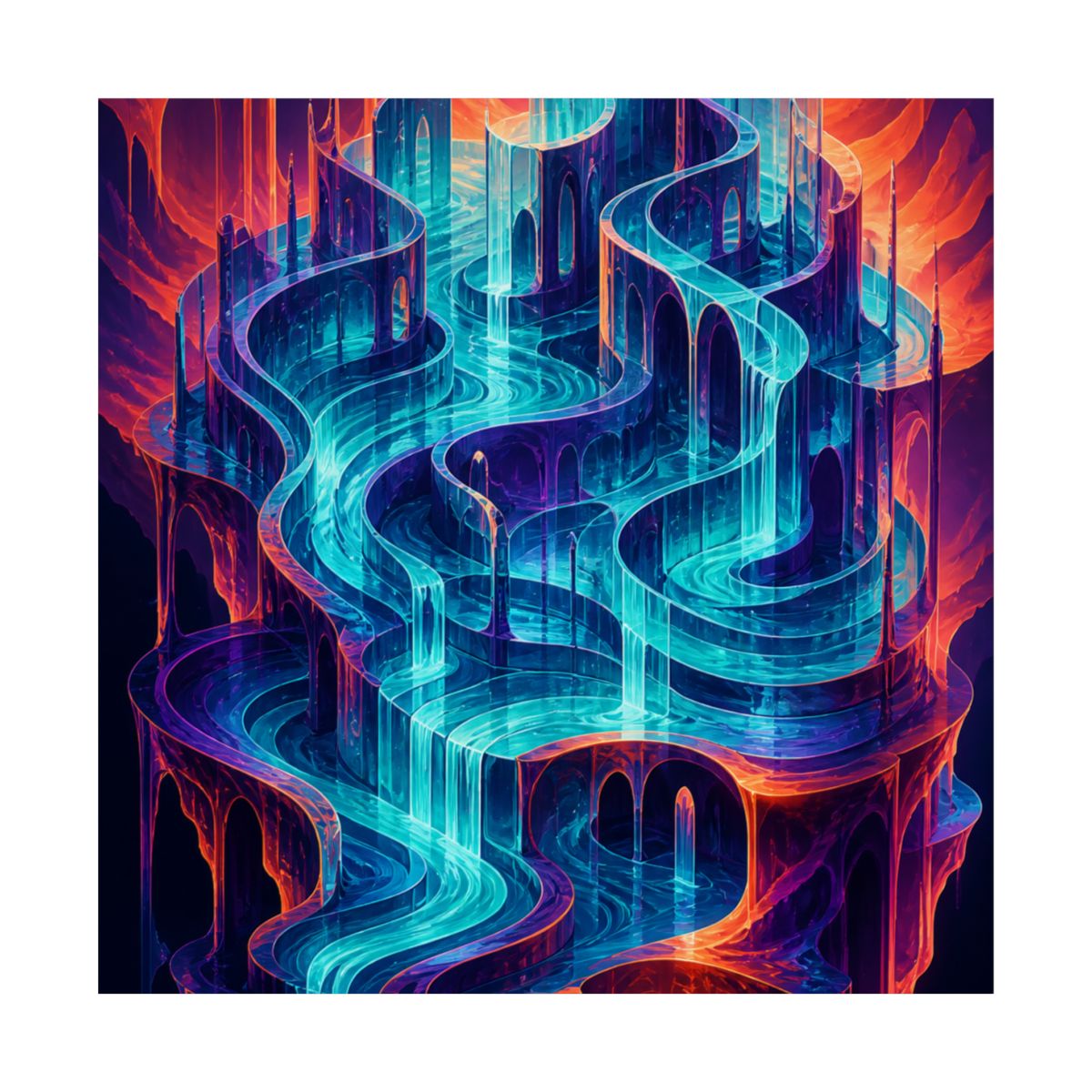 Neon Tidal Archive KOSVYRE art print product mockup, front view