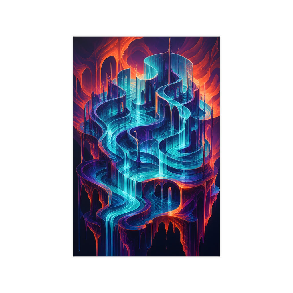 Neon Tidal Archive KOSVYRE poster product mockup, front view