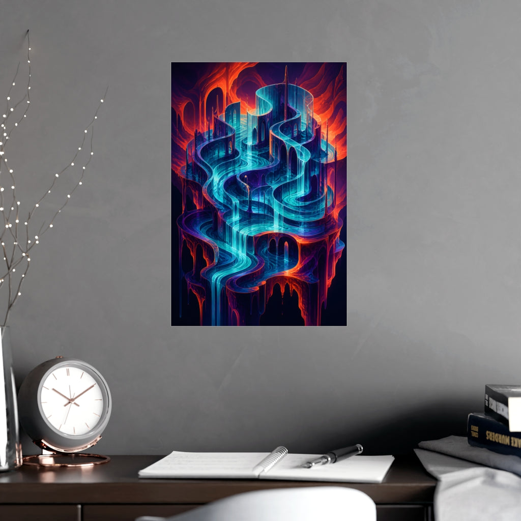 Neon Tidal Archive KOSVYRE poster product mockup, alternate view