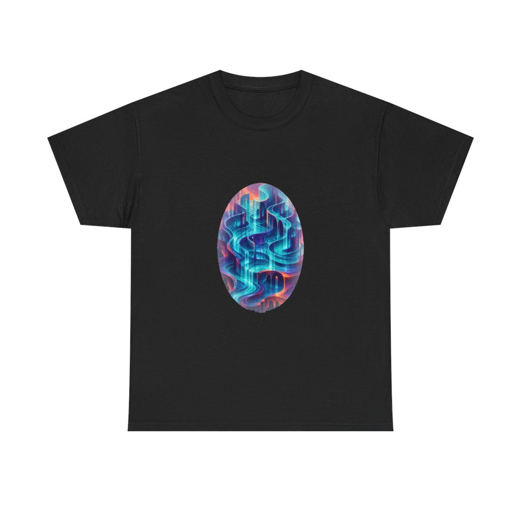 Neon Tidal Archive KOSVYRE graphic tee product mockup, front view