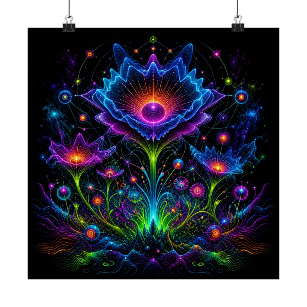 Night Bloom Frequency KOSVYRE art print product mockup, alternate front view