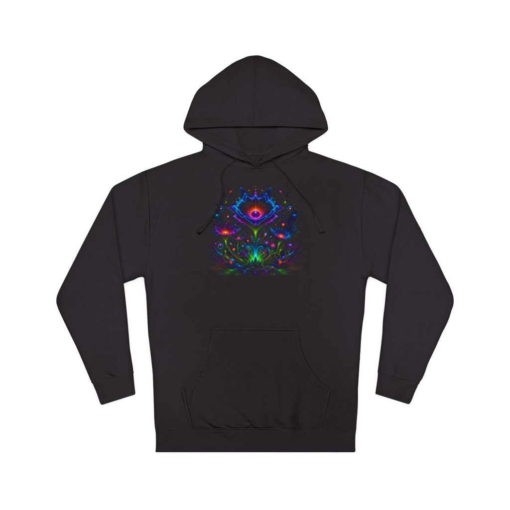 Night Bloom Frequency KOSVYRE hoodie product mockup, front view