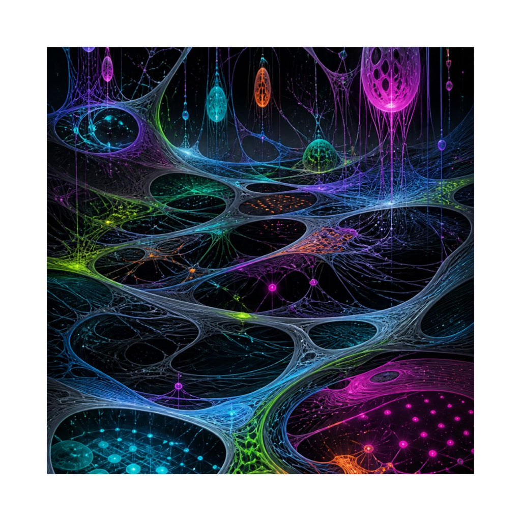 Night Circuit Meadow KOSVYRE art print product mockup, front view