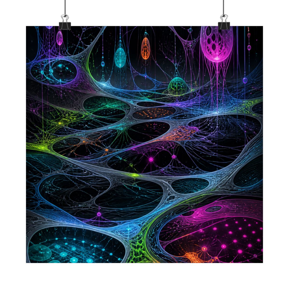 Night Circuit Meadow KOSVYRE art print product mockup, alternate front view