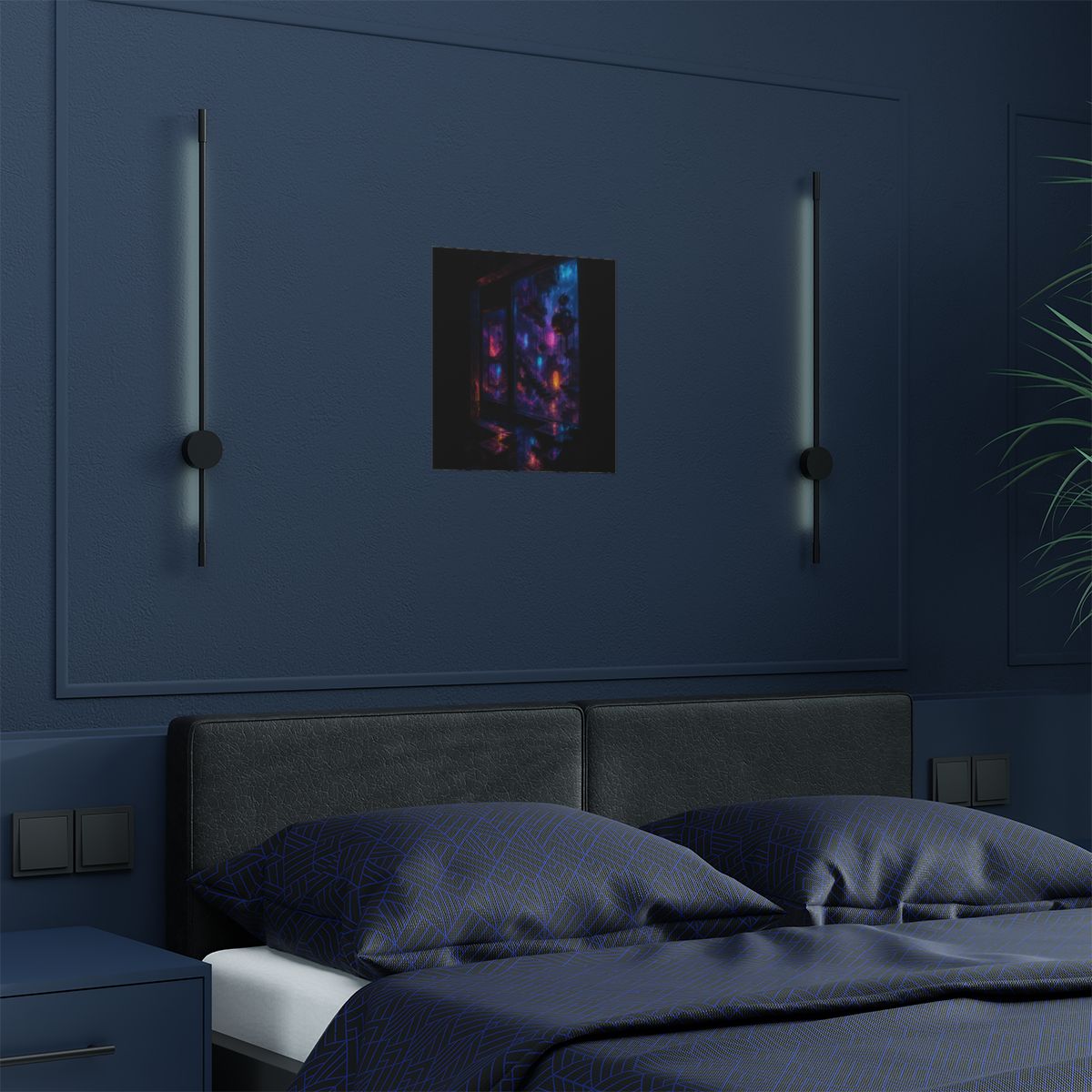 Night Window Machinery KOSVYRE art print product mockup, detail view
