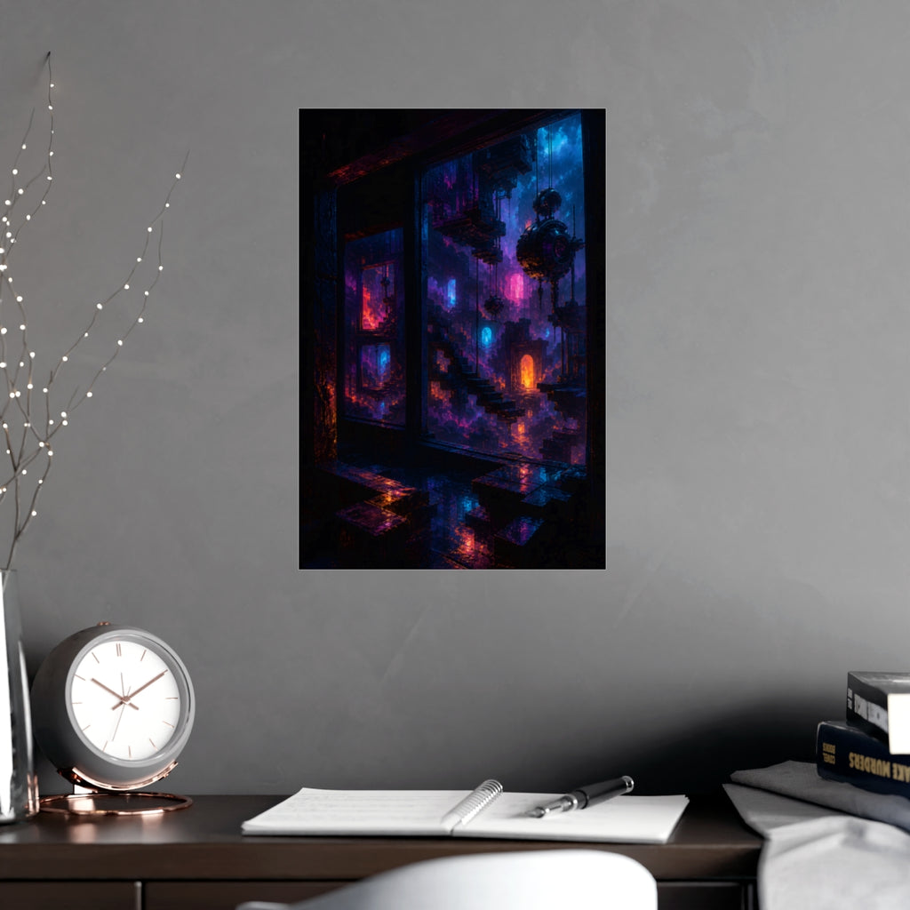 Night Window Machinery KOSVYRE poster product mockup, alternate view