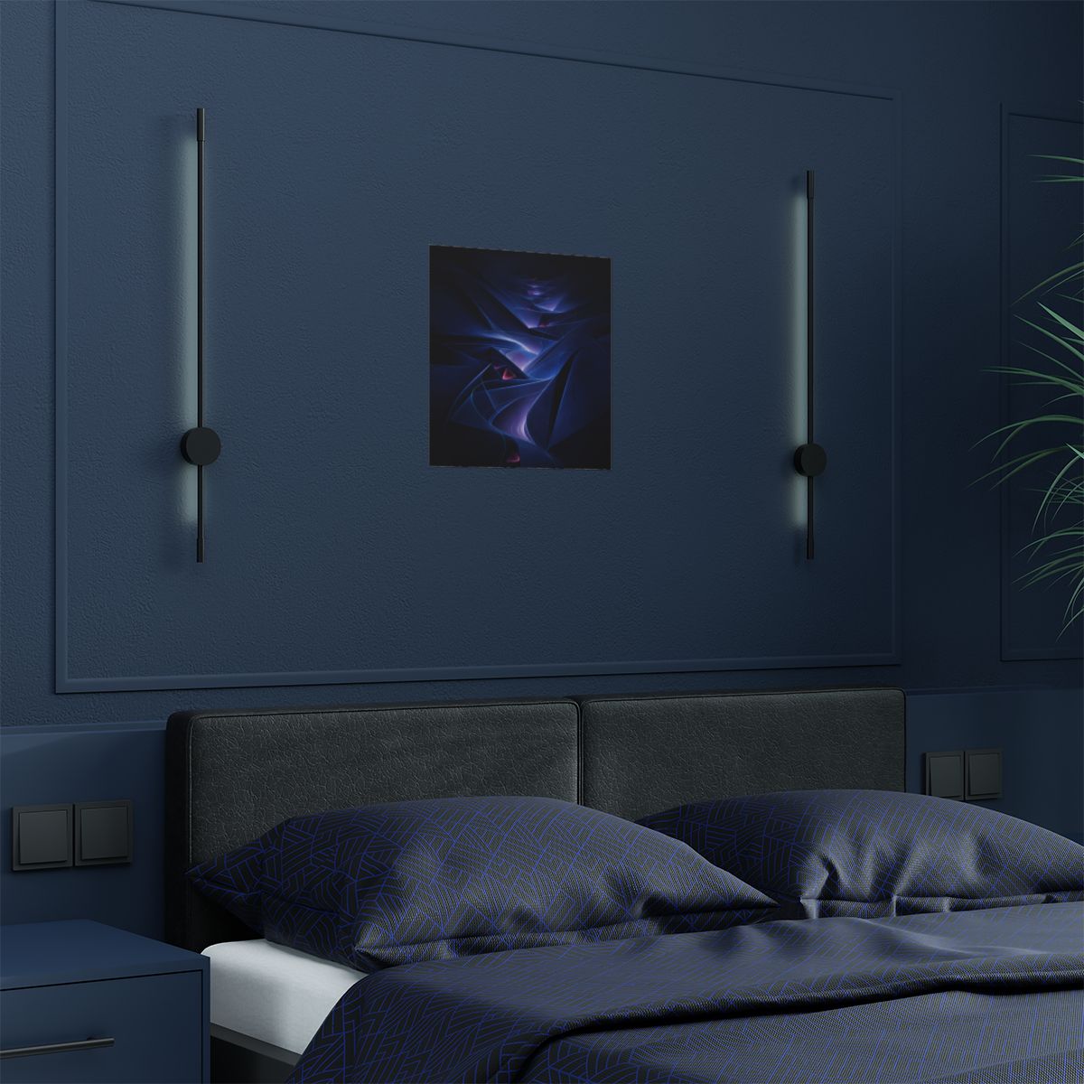 Nocturne Fold Garden KOSVYRE art print product mockup, detail view