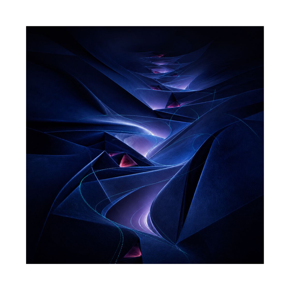 Nocturne Fold Garden KOSVYRE art print product mockup, front view