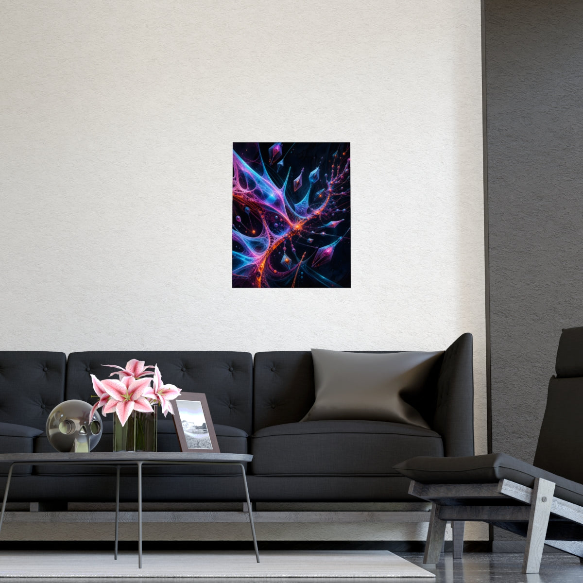 Null Meridian Bloom KOSVYRE poster product mockup, detail view