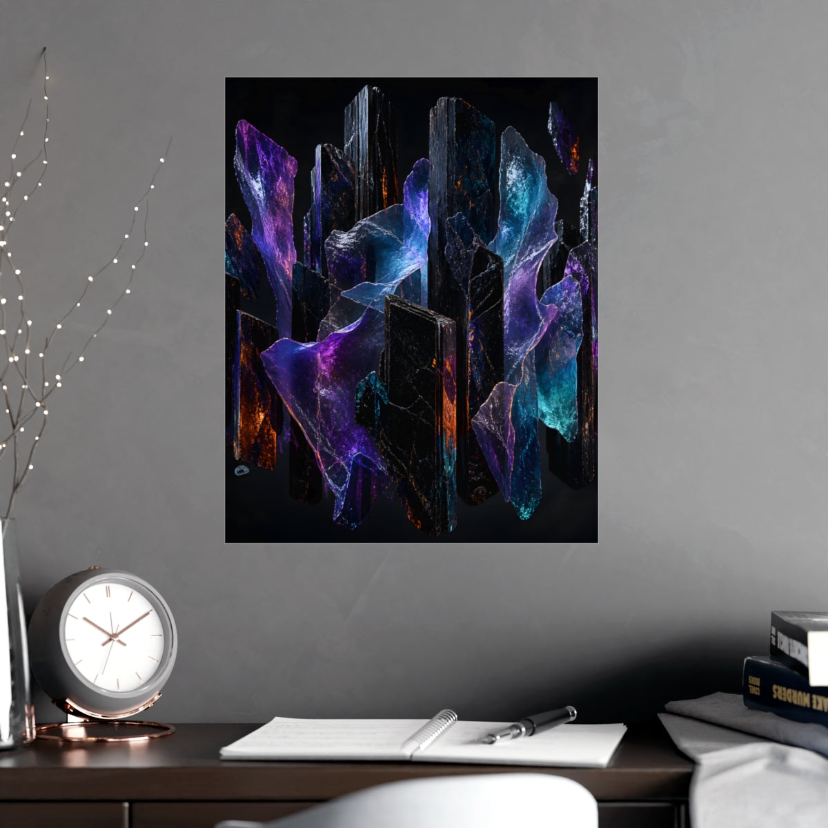 Obsidian Mica Choir KOSVYRE poster product mockup, alternate view