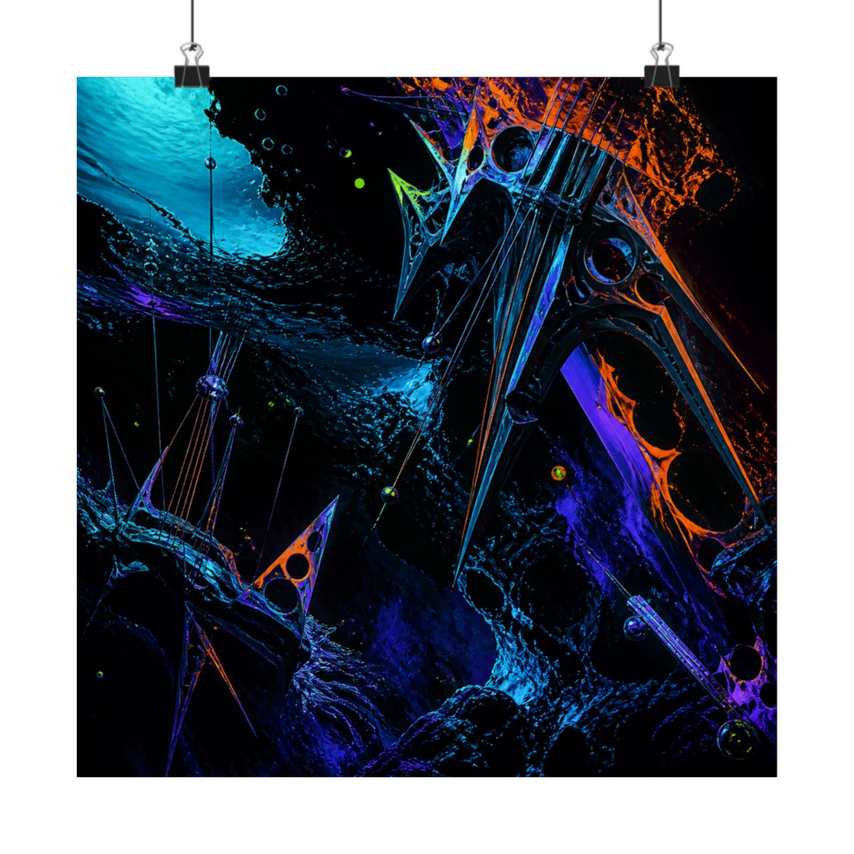 Obsidian Tide Instrument KOSVYRE art print product mockup, alternate front view