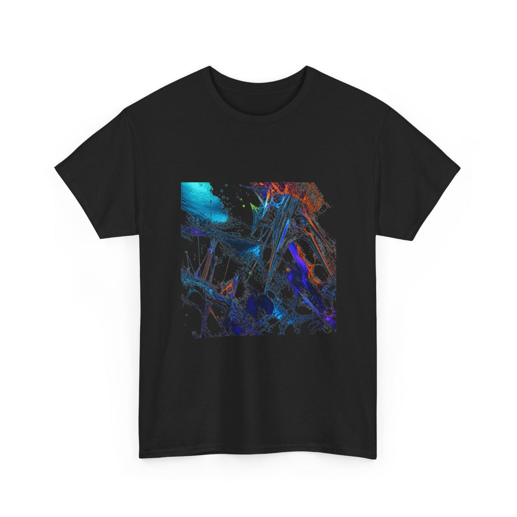 Obsidian Tide Instrument KOSVYRE graphic tee product mockup, alternate front view