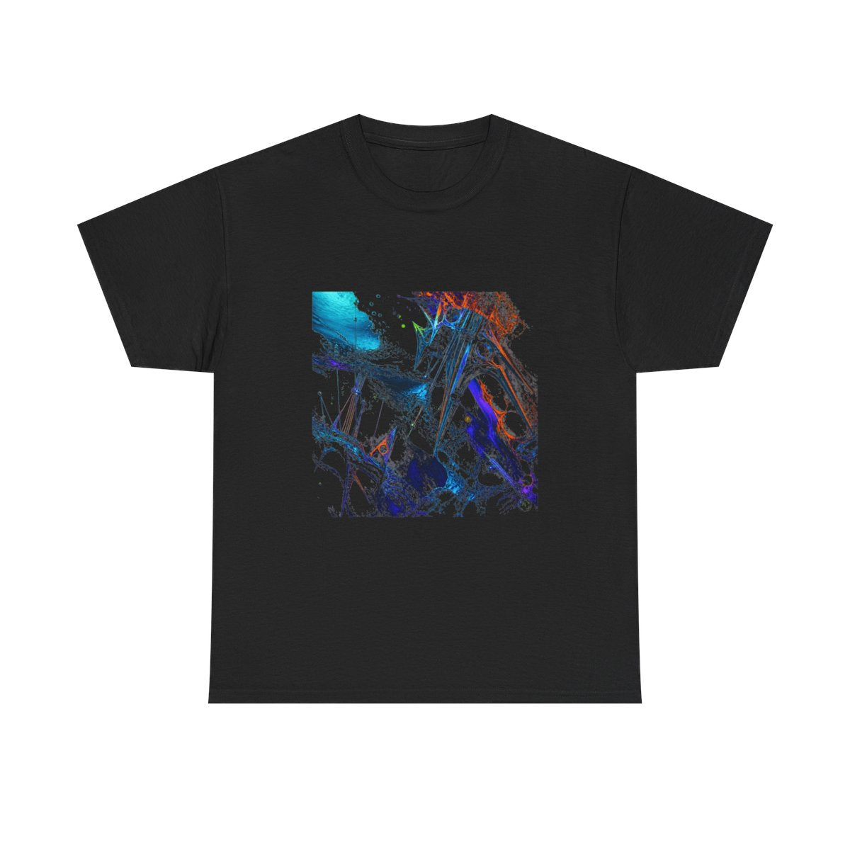 Obsidian Tide Instrument KOSVYRE graphic tee product mockup, front view