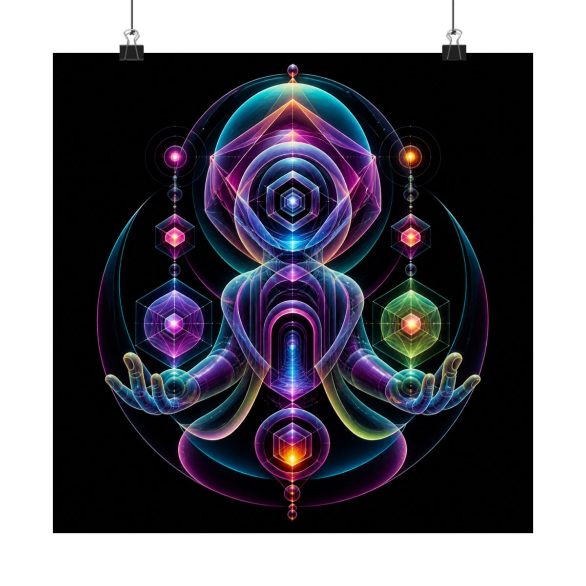 Oracle of Soft Geometry KOSVYRE art print product mockup, alternate front view
