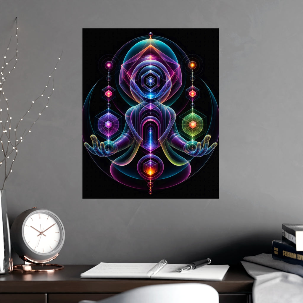 Oracle of Soft Geometry KOSVYRE poster product mockup, alternate view