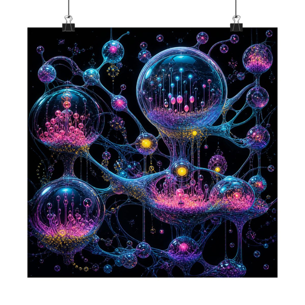 Orbital Glass Orchard KOSVYRE art print product mockup, alternate front view
