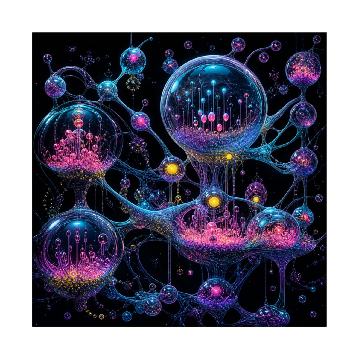 Orbital Glass Orchard KOSVYRE art print product mockup, front view